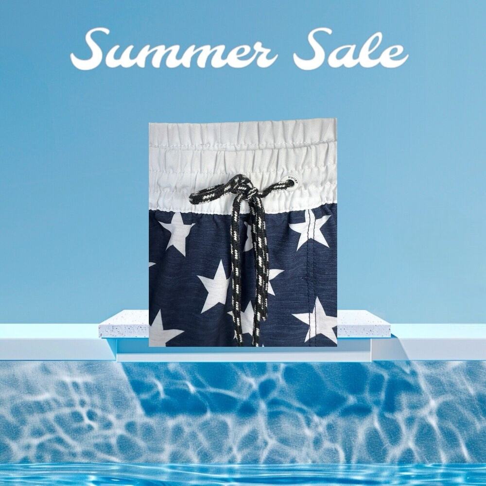 Hurley Swin Board Shorts M Red White And Blue Stars Stripes - Picture 12 of 16